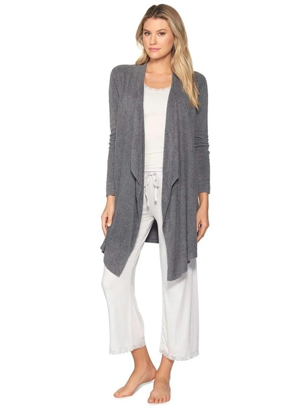 Barefoot Dreams Bamboo Chic Lite Calypso Wrap Cardigan 436X Graphite Sz 1X NWT